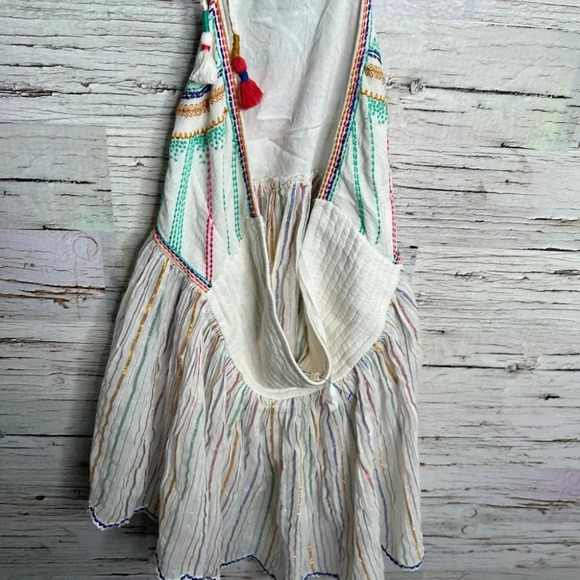 Anthropologie Floreats Itzel Embroidered Spaghetti Strap Halter Cropped Top 8 - Picture 7 of 10